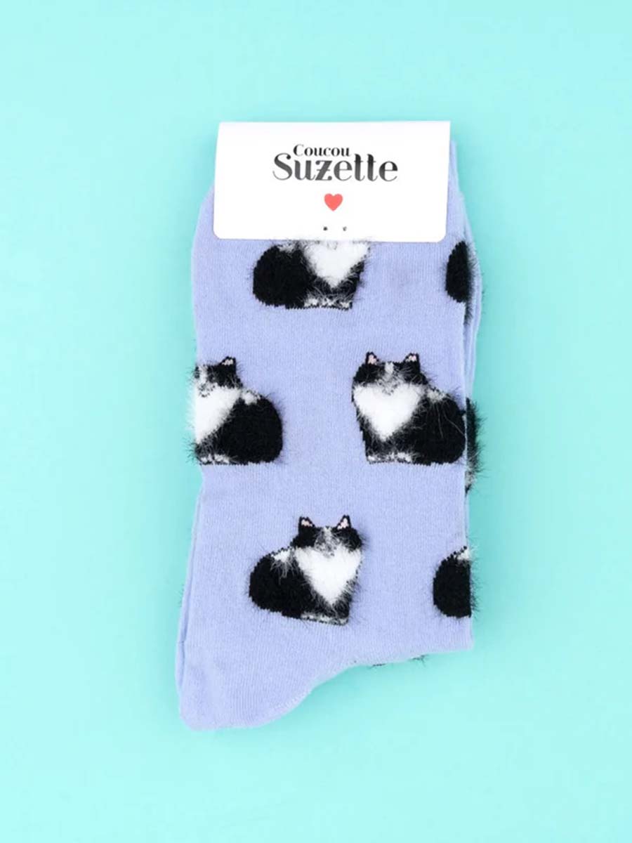 Socken mit Katzen in schwarz und weiß cou cou suzet