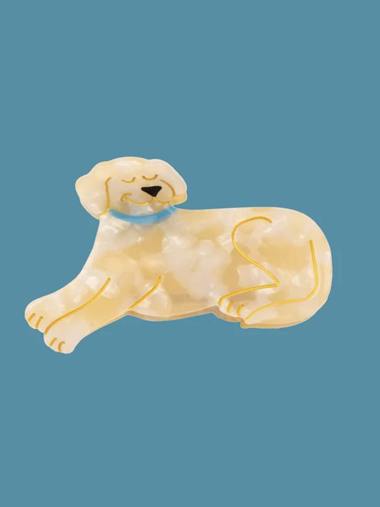 Haarclip mit gelbem Labrador von Französisch Cou Cou Suzette