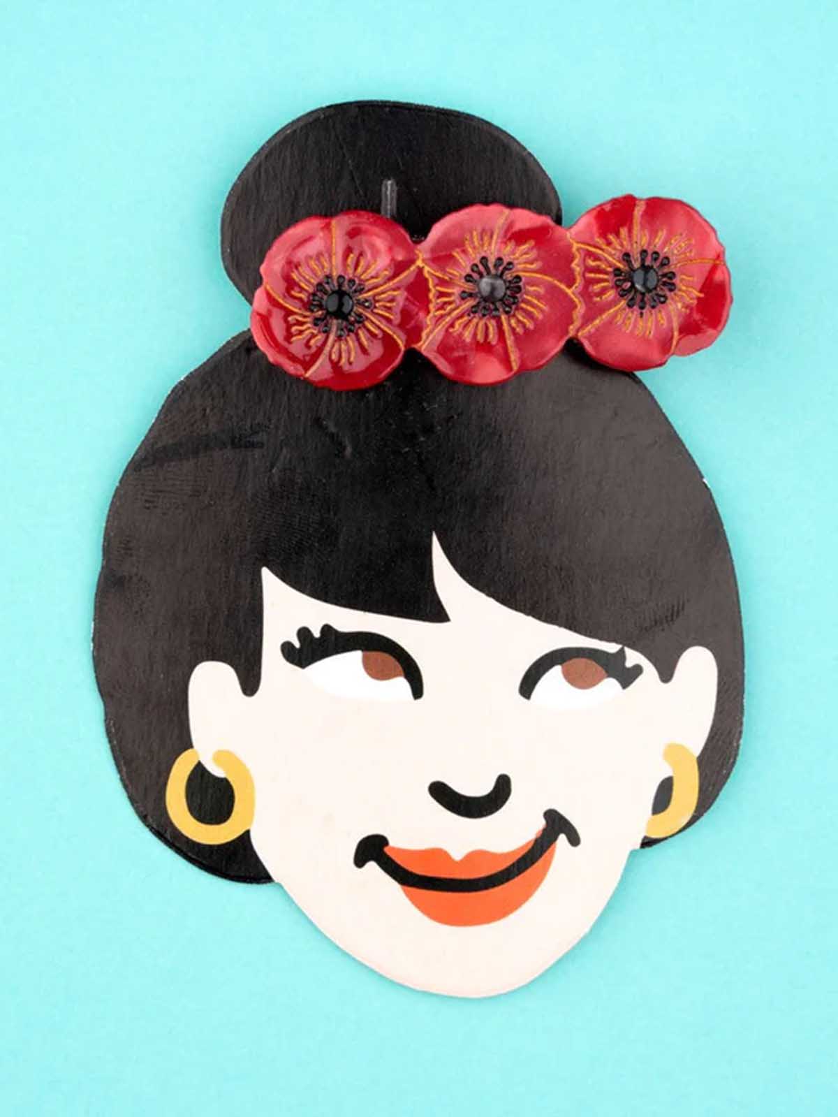 cu cou suzette haarnadel rot mohn