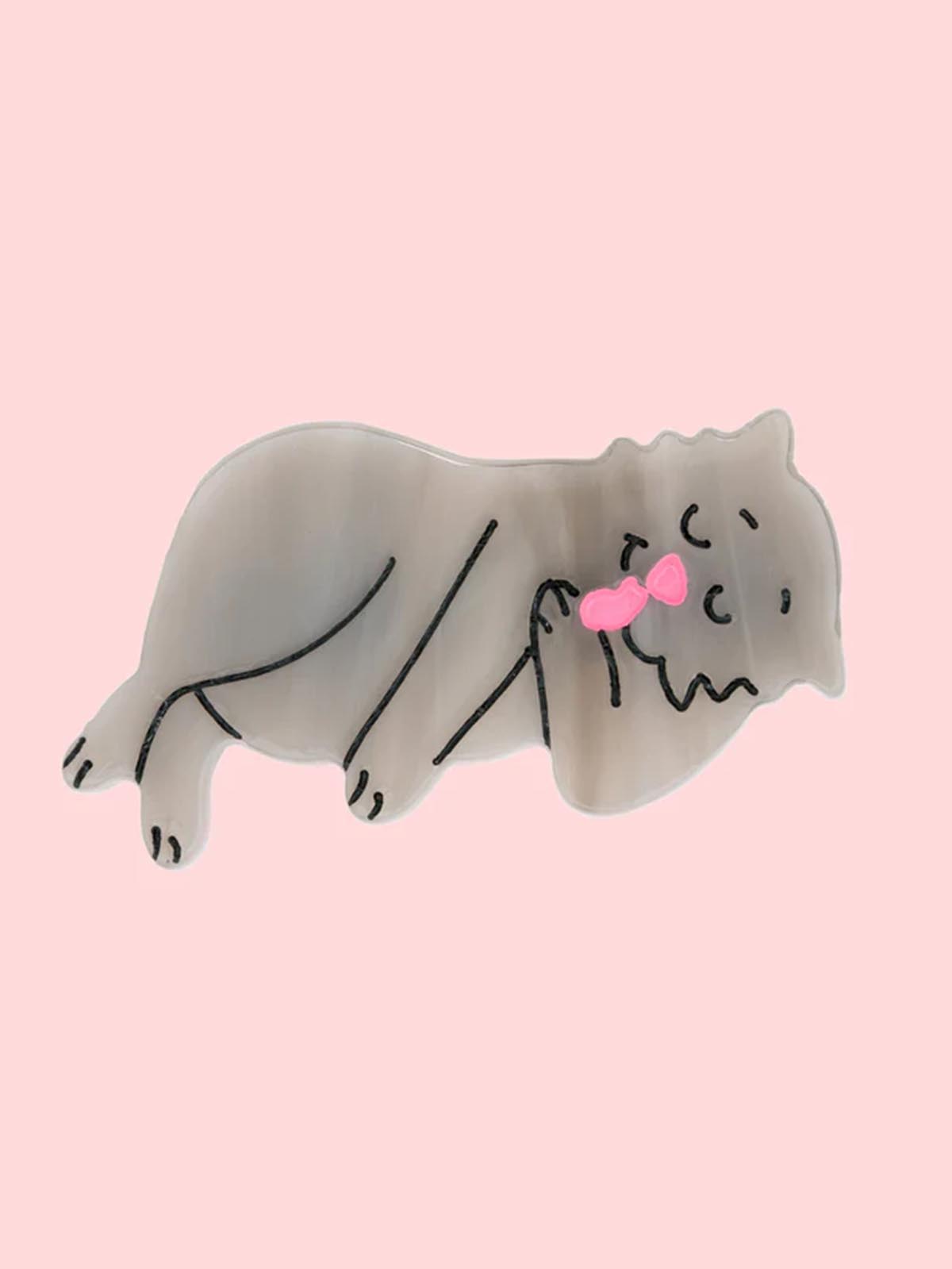 cou cou suzette kleine Haarnadel grau Katze