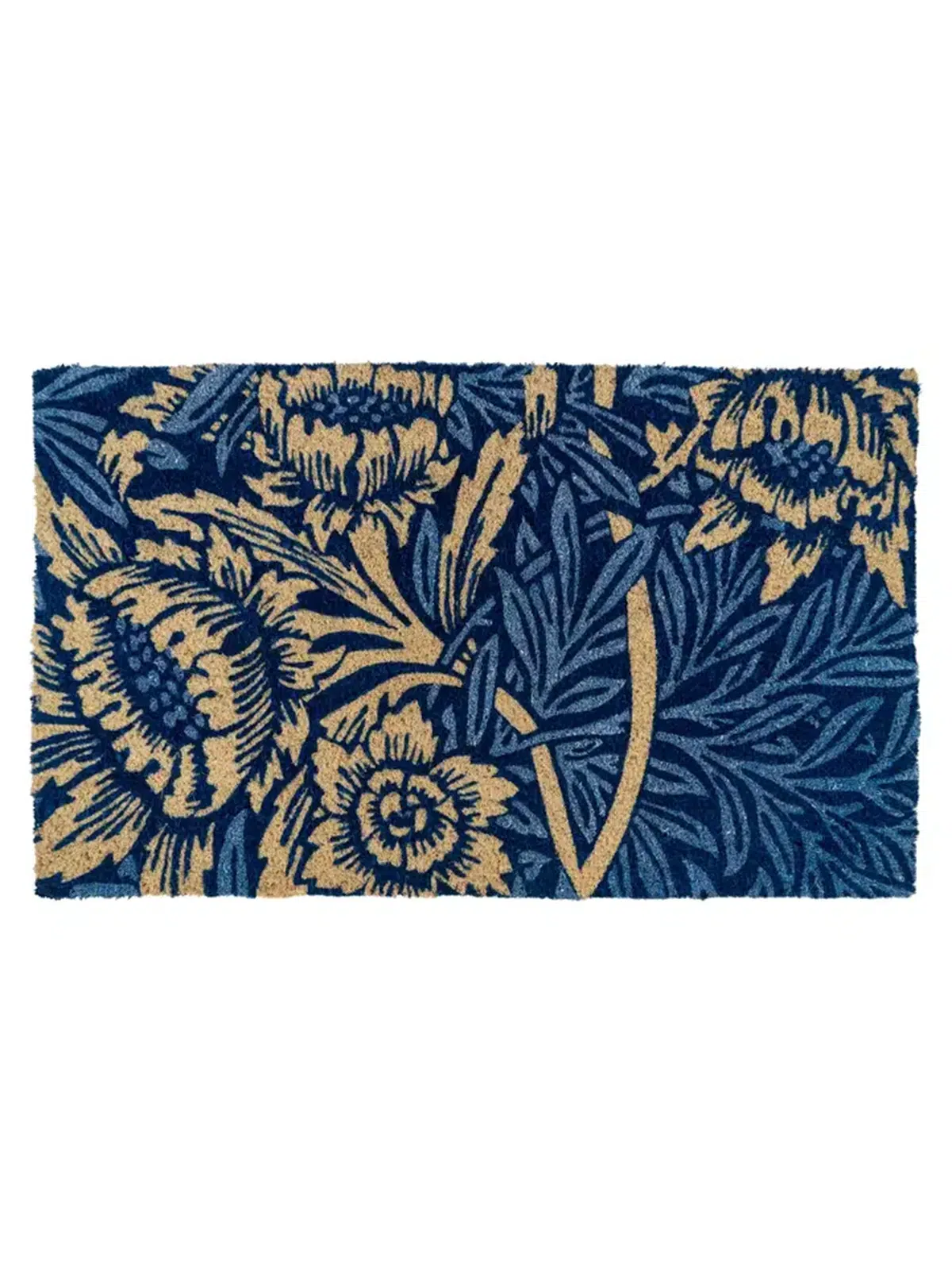 Fußmatte Kokosfaser Remix von Sofia - blaue Blumen