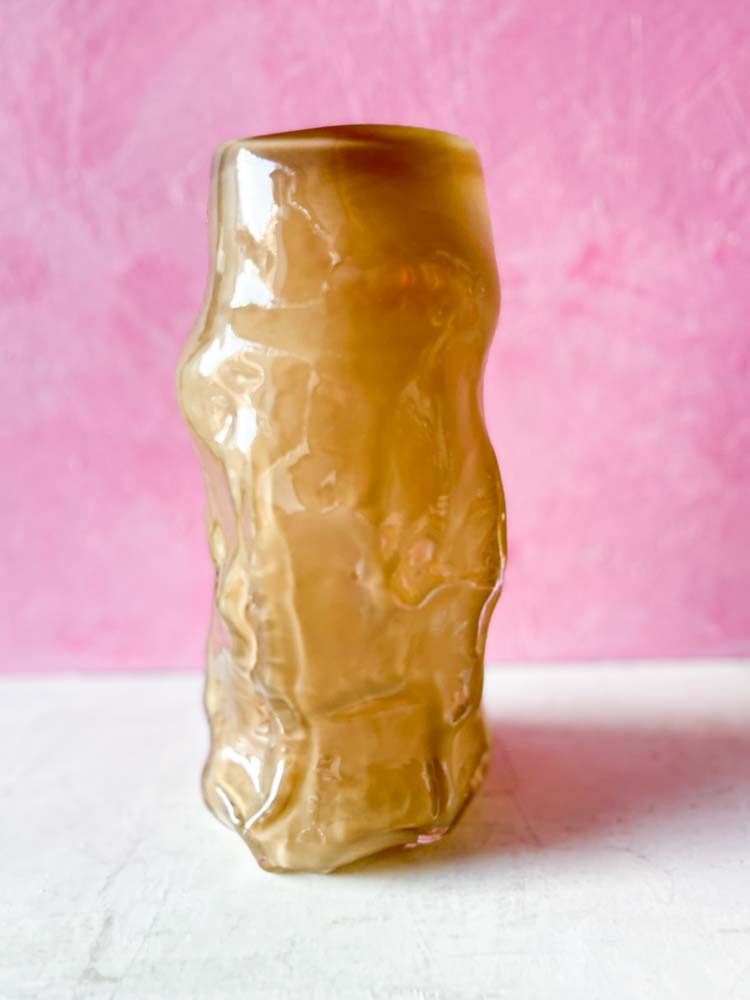 mundgeblasene Lockenvase in Opal aus dem Retpen von Marie