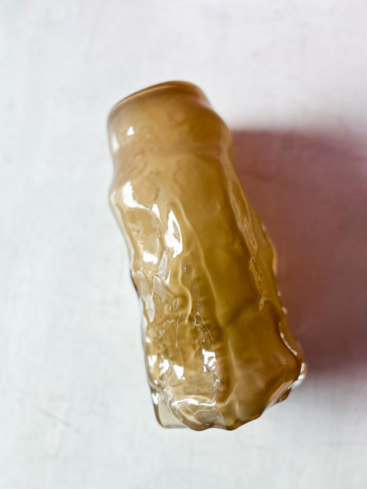 mundgeblasene Lockenvase in Opal aus dem Retpen von Marie