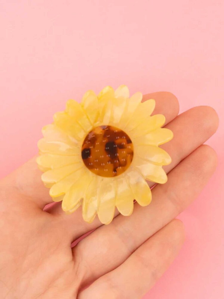 remix von sofie - cou cou suzette Haarclip mit Sonnenblumen - gelb und braun