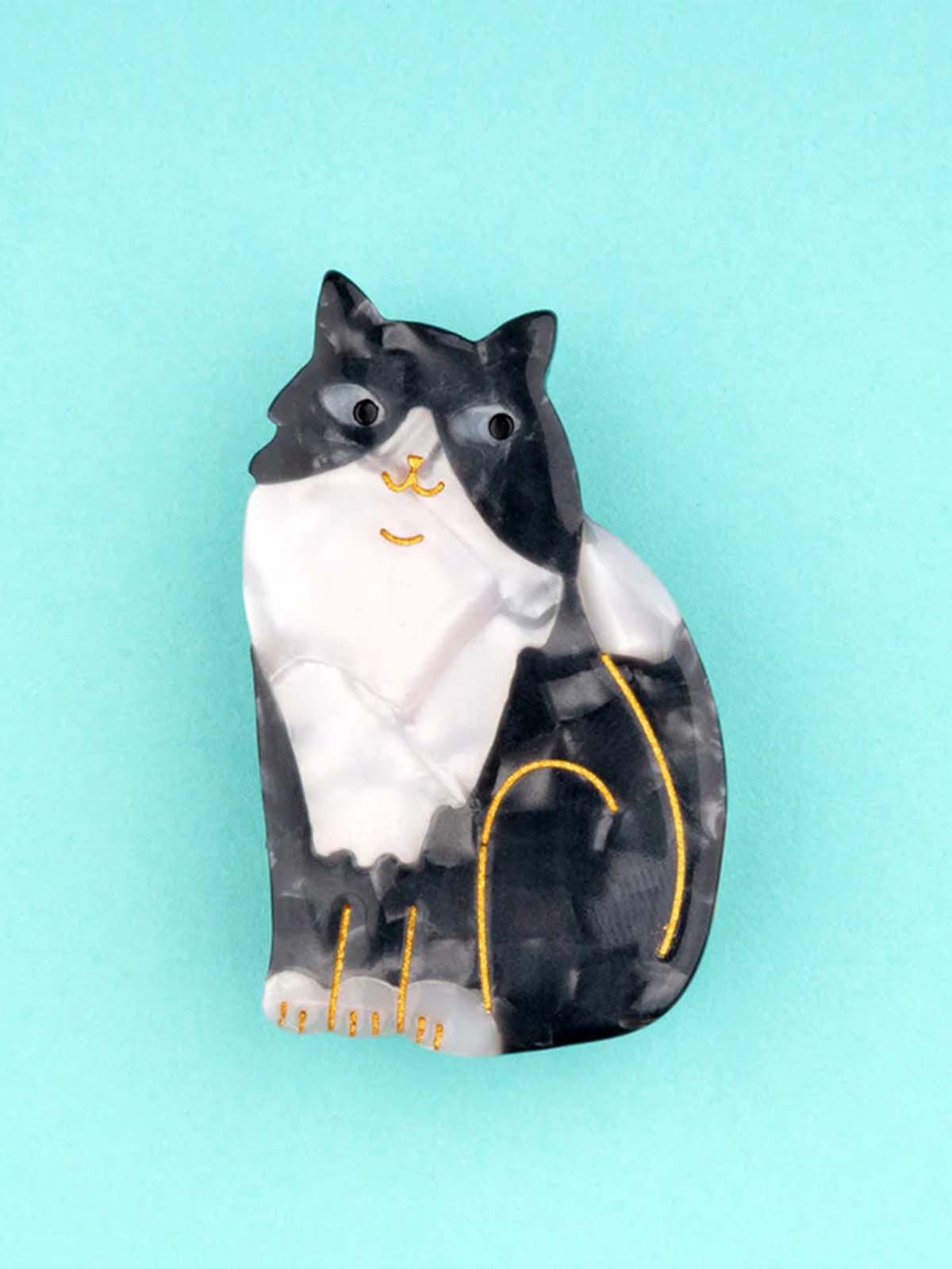 cou cou suzette Haarclip mit schwarz und weiß Katze