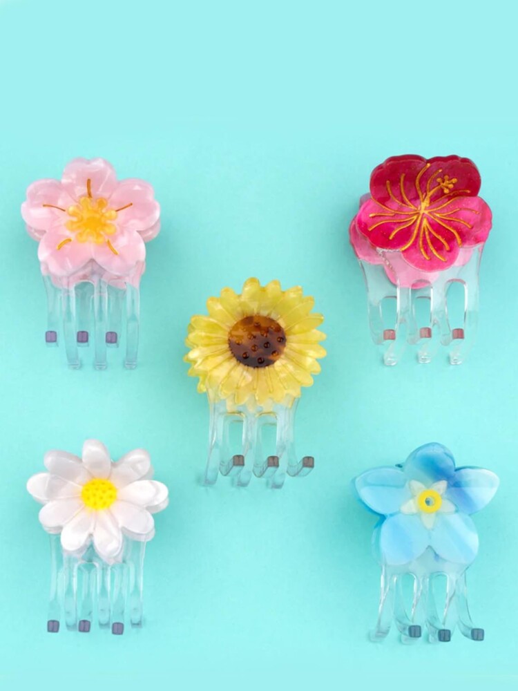 remix von sofie - cou cou suzette Haarclip mit Blumen - Kirschblüte, Anemone, Sonnenblume, Mohn.
