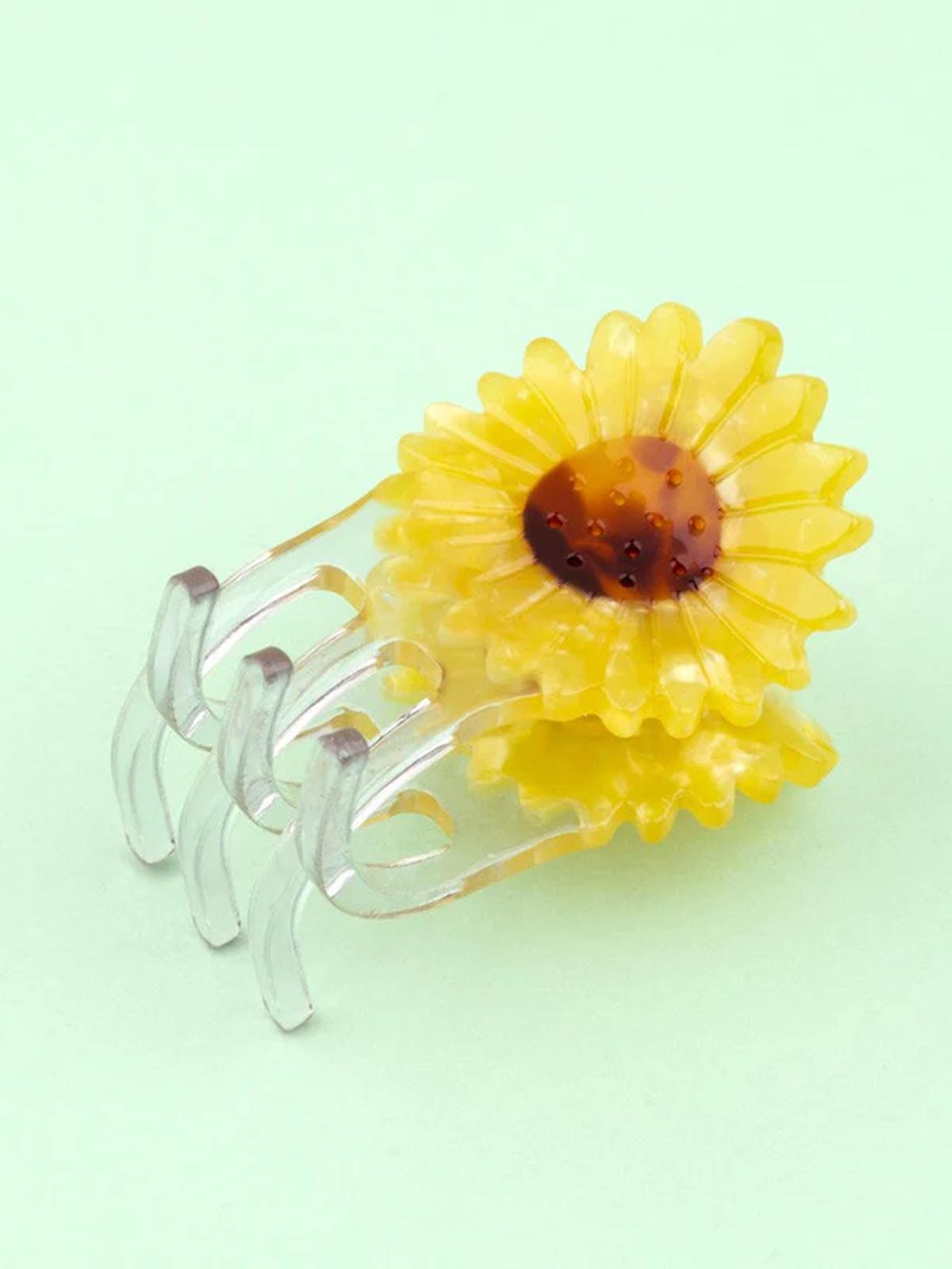 remix von sofie - cou cou suzette Haarclip mit Sonnenblumen - gelb und braun