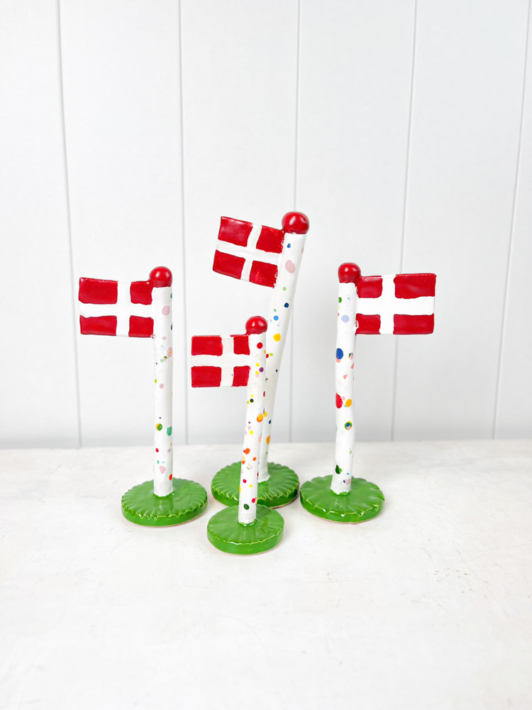 Die Ton spielen Geburtstagsflagge in Keramik Harlekin grün