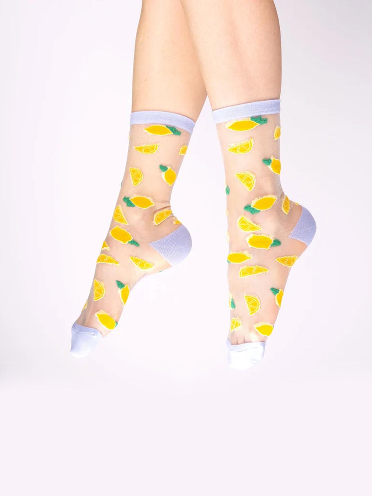 cou cou suzette transparente Nylon Socken mit Zitronen
