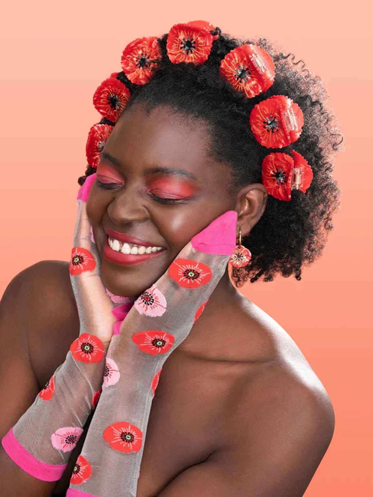 cu cu ou suzette haarclip mohn