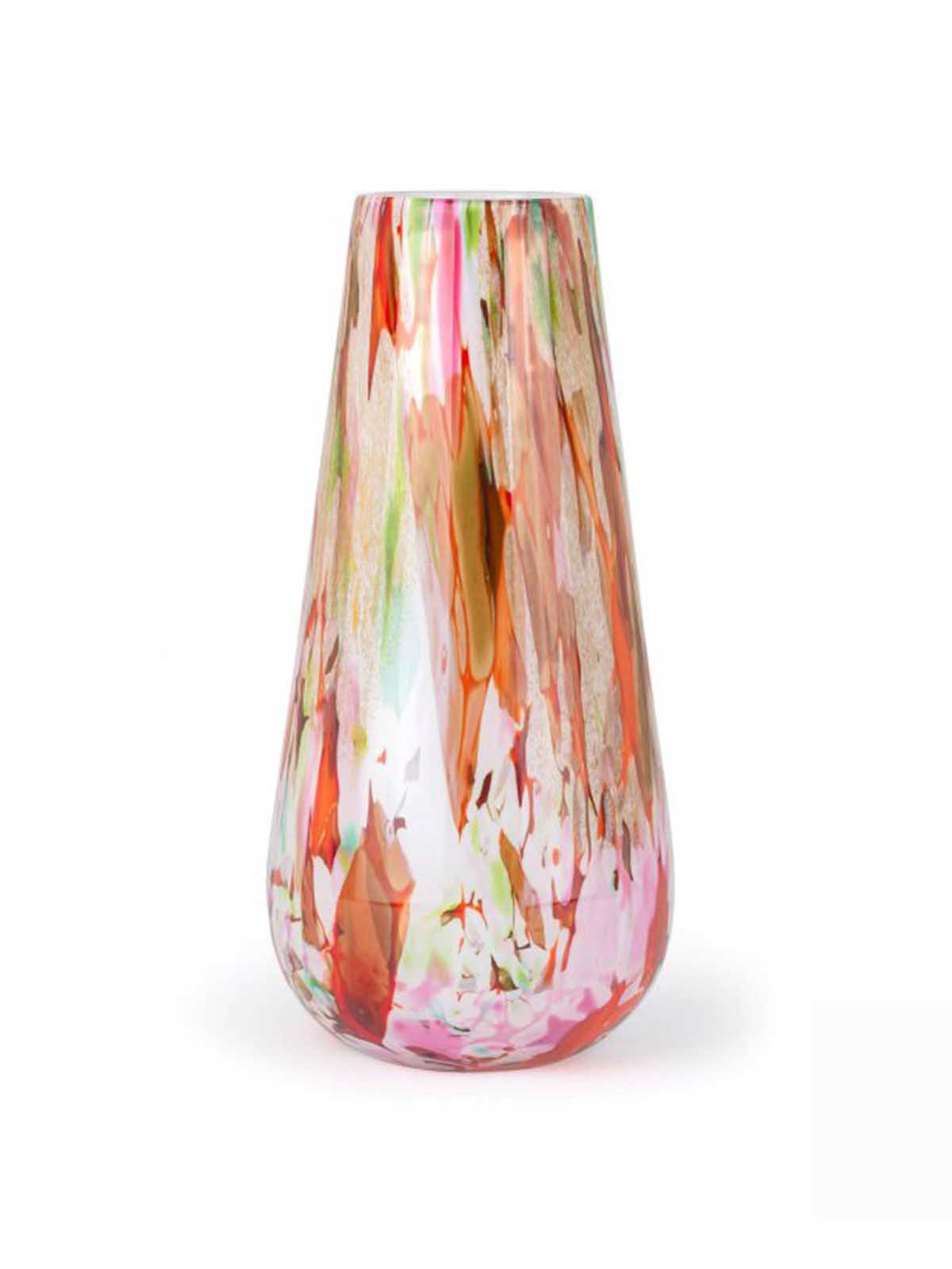 Opal Glasvase in gemischten Farben in rosa, rosa, grün und rot aus Remix von Sofia.