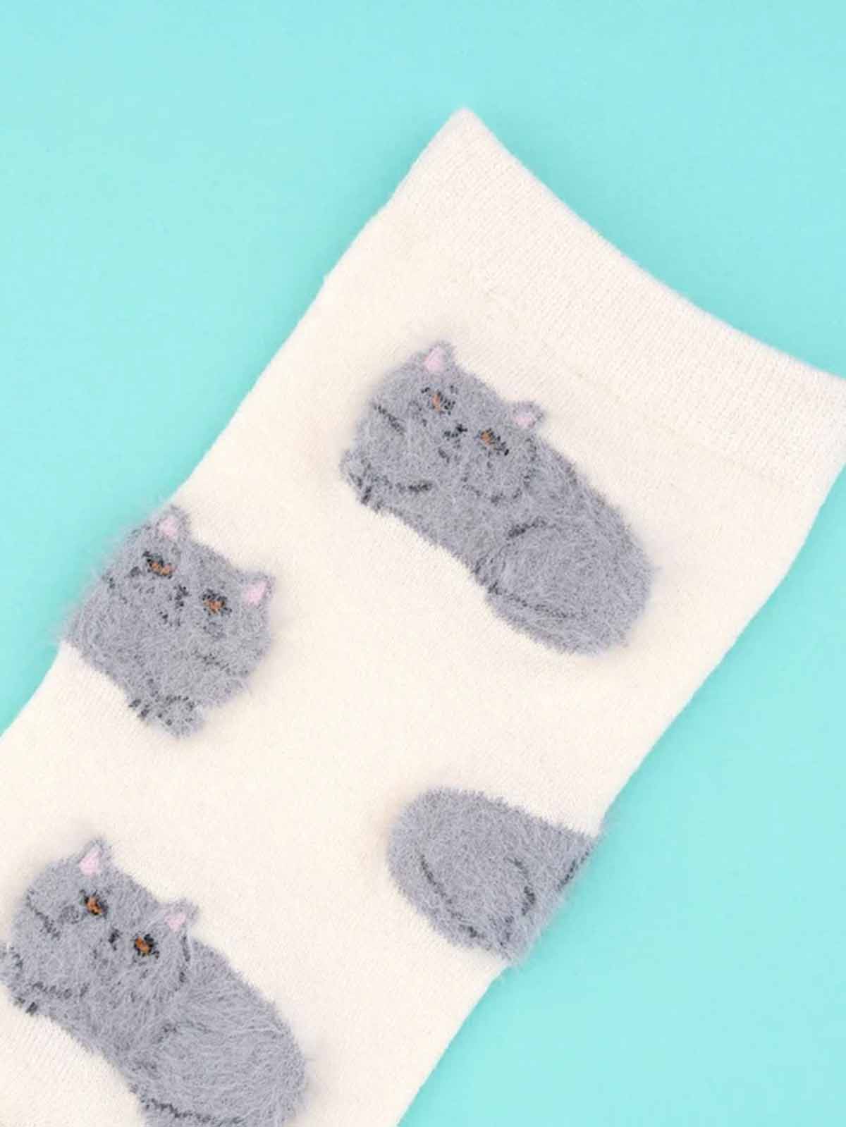 Baumwollsocken mit grauen Katzen von cou cou suzette