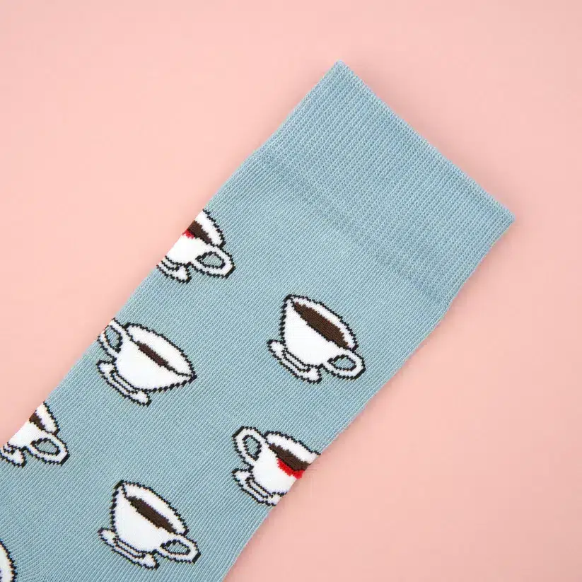 cou cou suzette Baumwollsocken in hellblau mit Kaffeetassen - bei Remix von Sofia