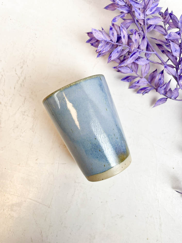 Bornholm Keramik-Fabrik original ø hohe Tasse blaue Moos