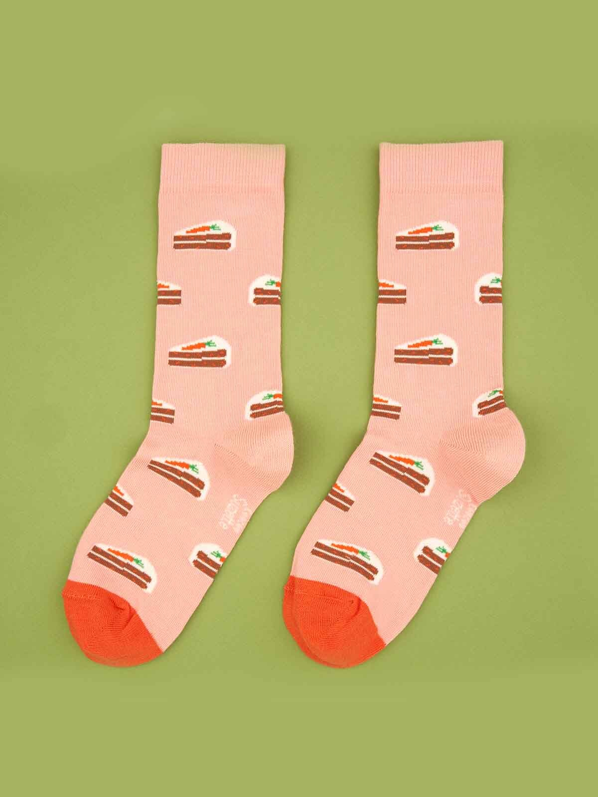cou cou suzette Socken aus Baumwolle mit einem rosa und Karottenkuchen