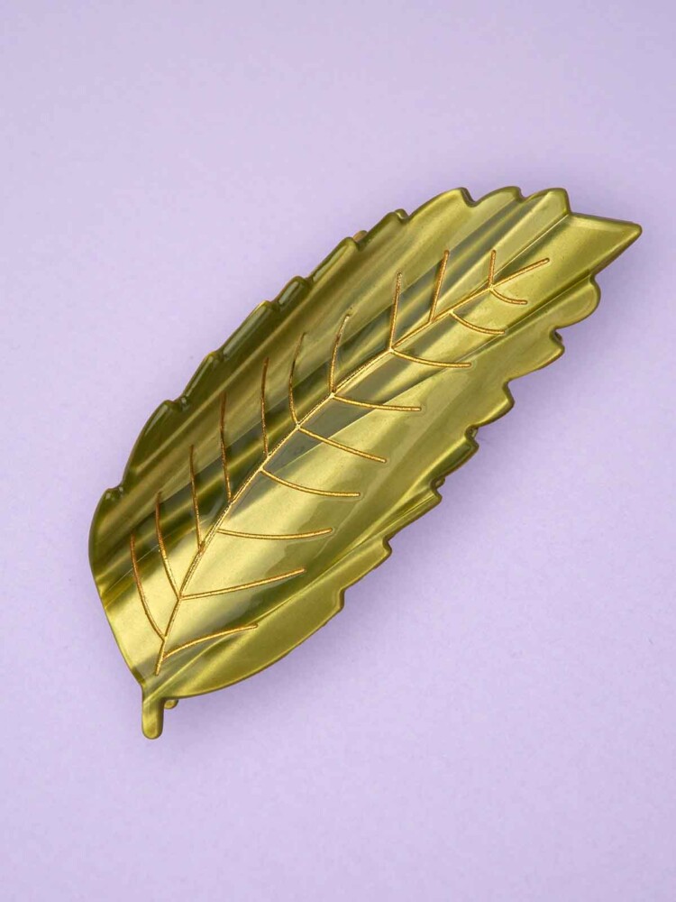 cu ou ou suzette Haarclip grünes Blatt
