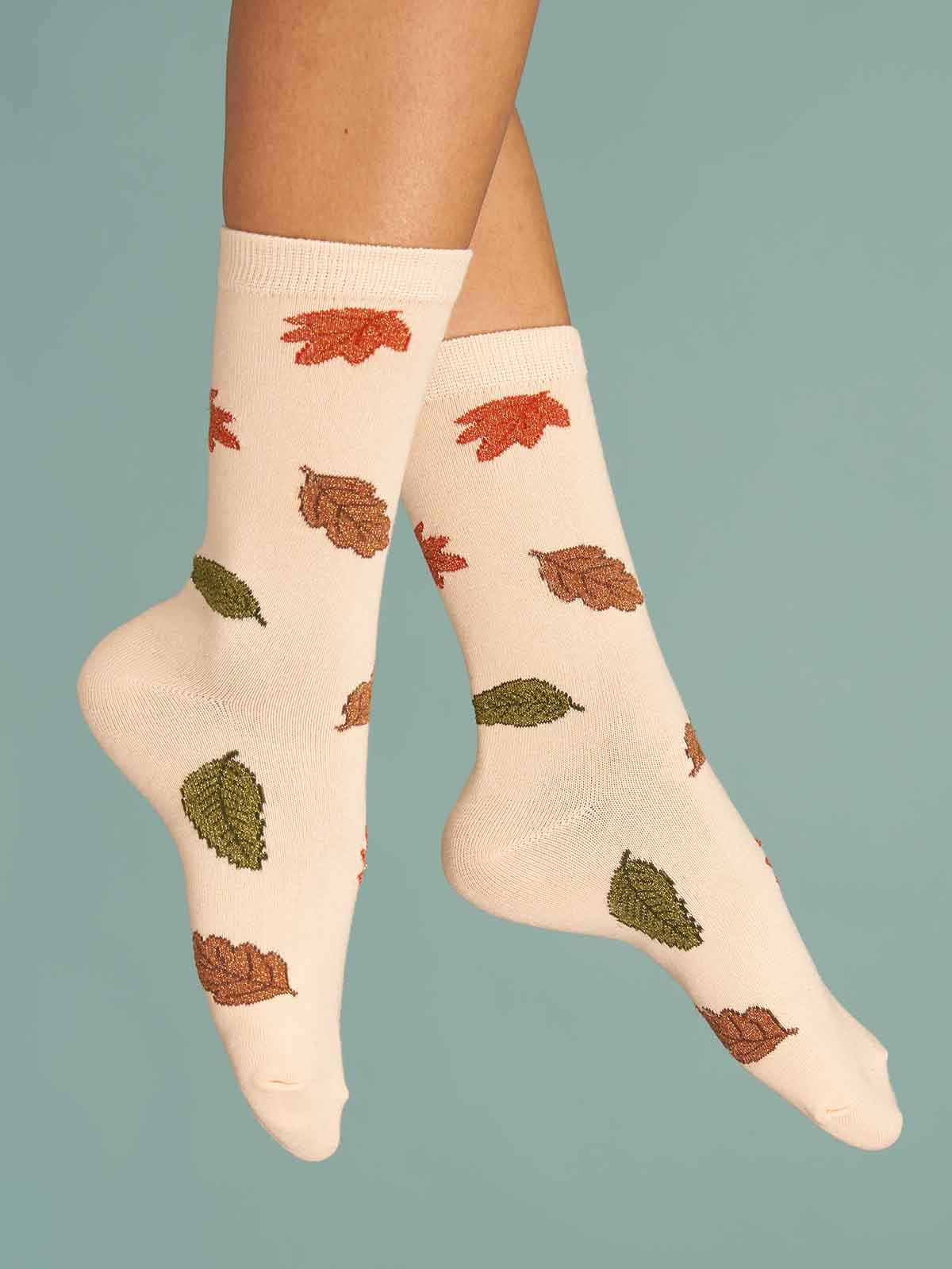 cou cou suzette Socken aus Baumwolle mit Herbstblättern