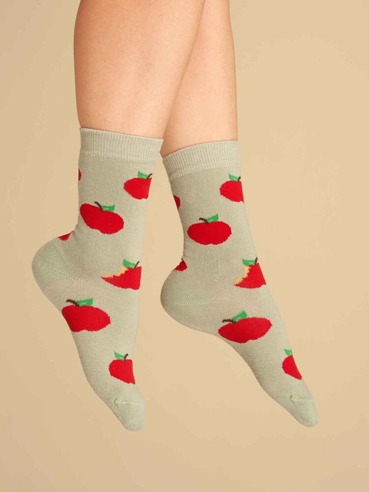 cou cou suzette Socken aus Baumwolle mit Äpfeln auf ihnen