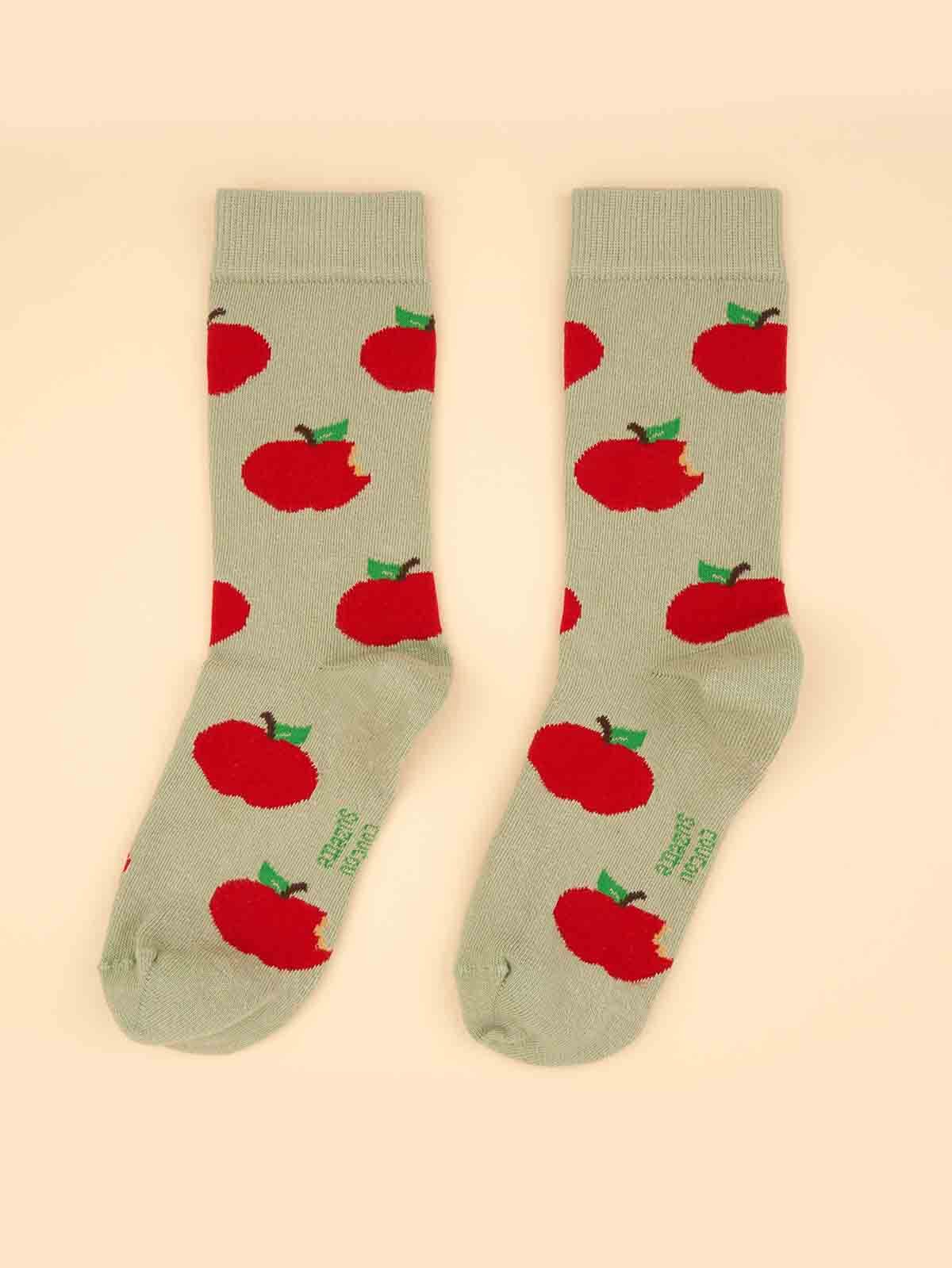 cou cou suzette Socken in Baumwolle mit Äpfeln auf ihnen