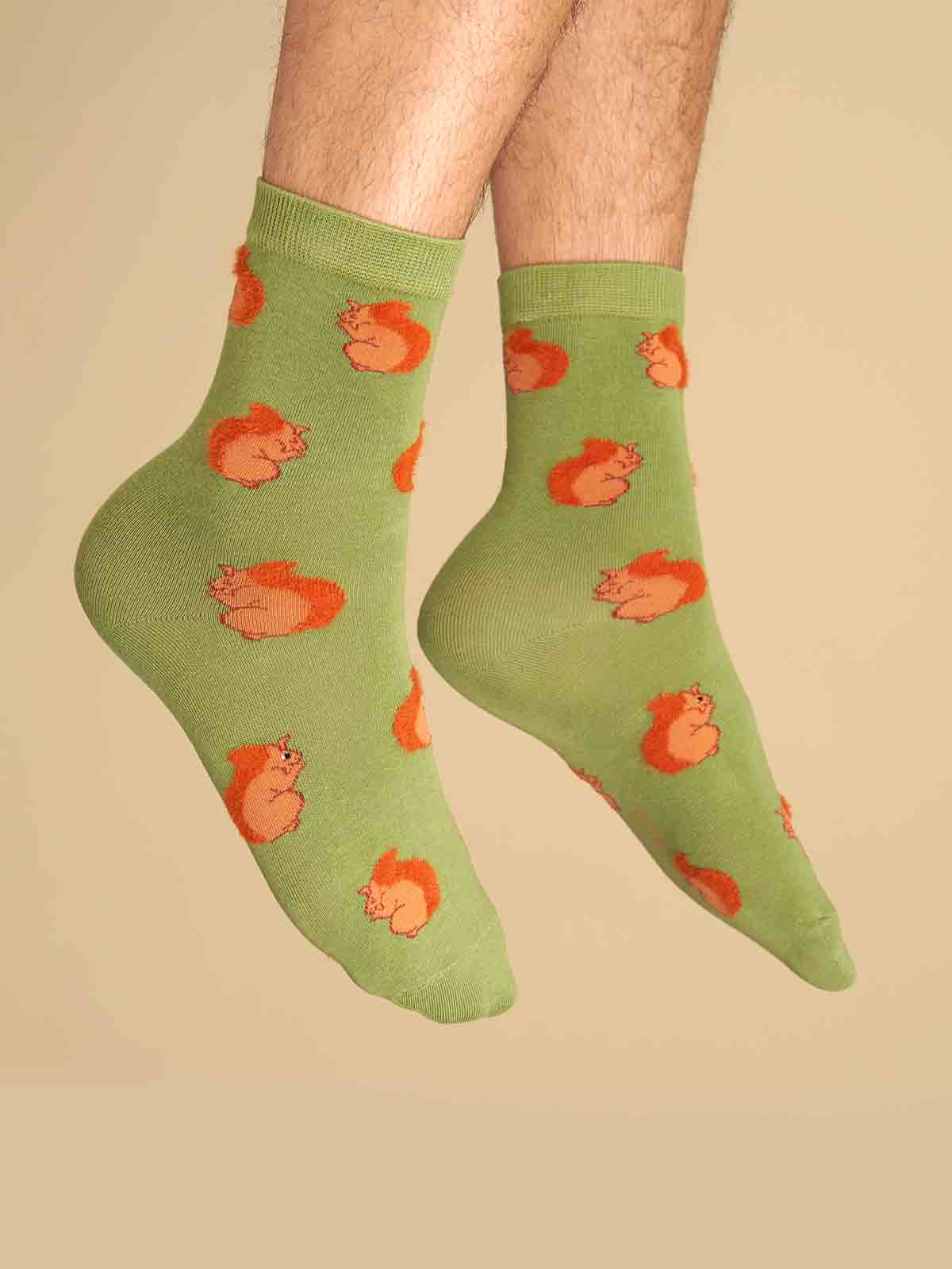 cou cou suzette Socken aus Baumwolle mit Eichhörnchen