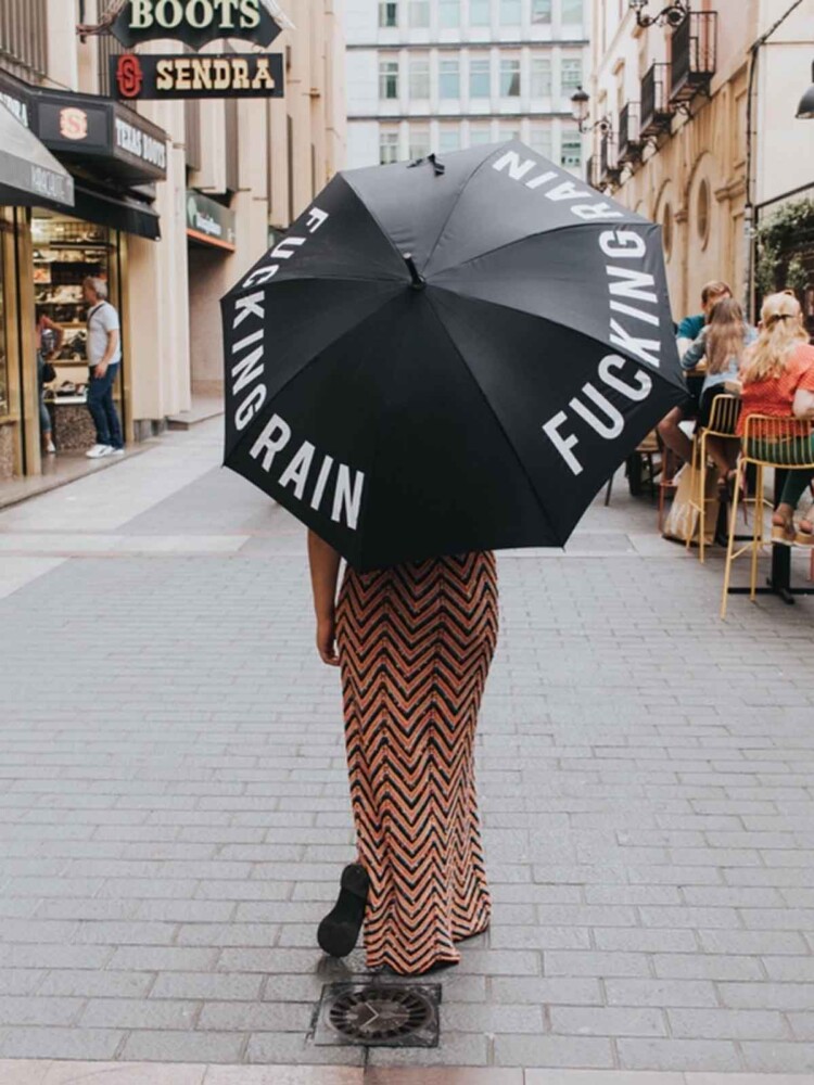 Regenschirm - Fucking regen (schwarz)