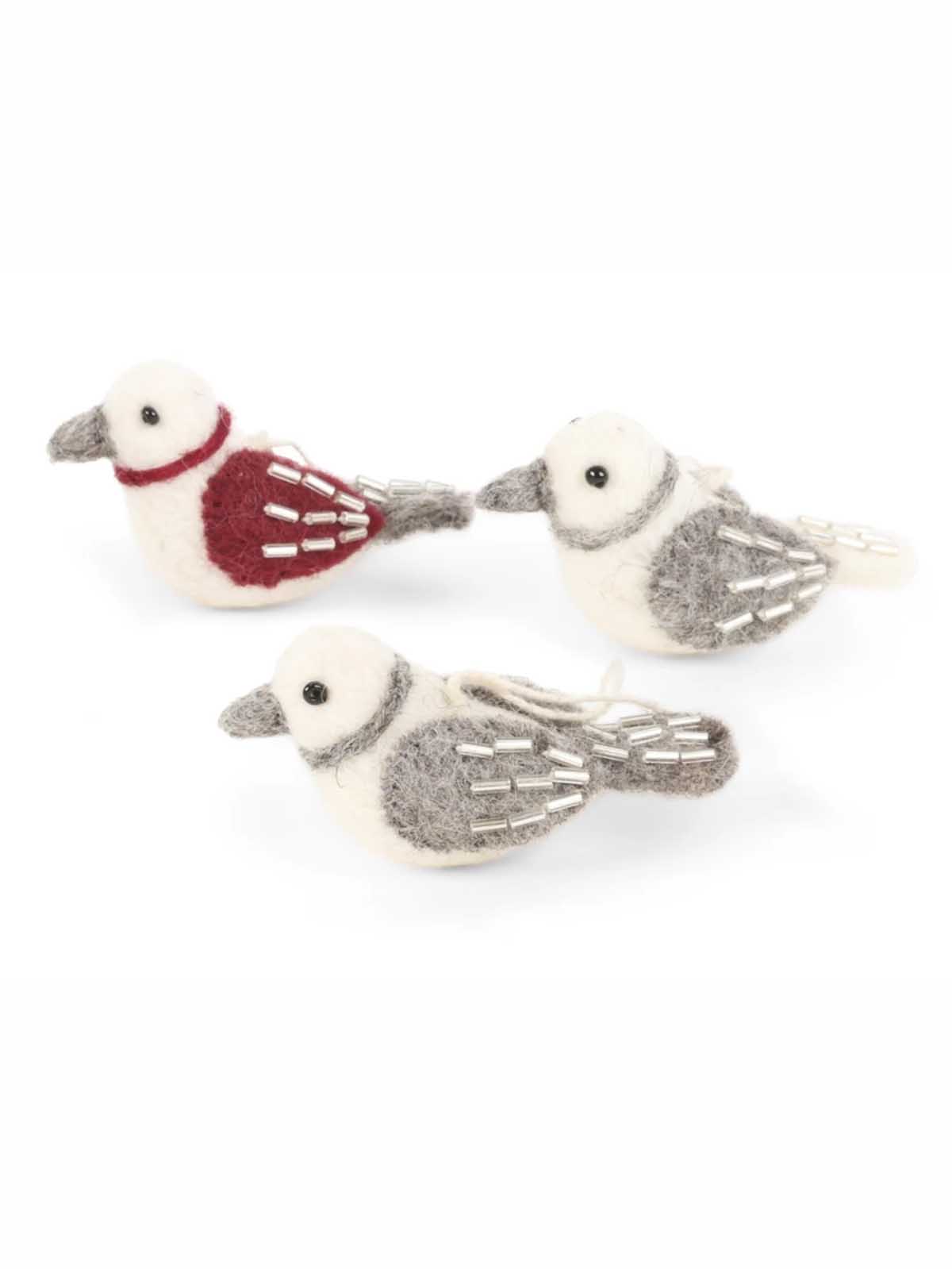 Filz Weihnachtsdekorationen und Sif Vögel
