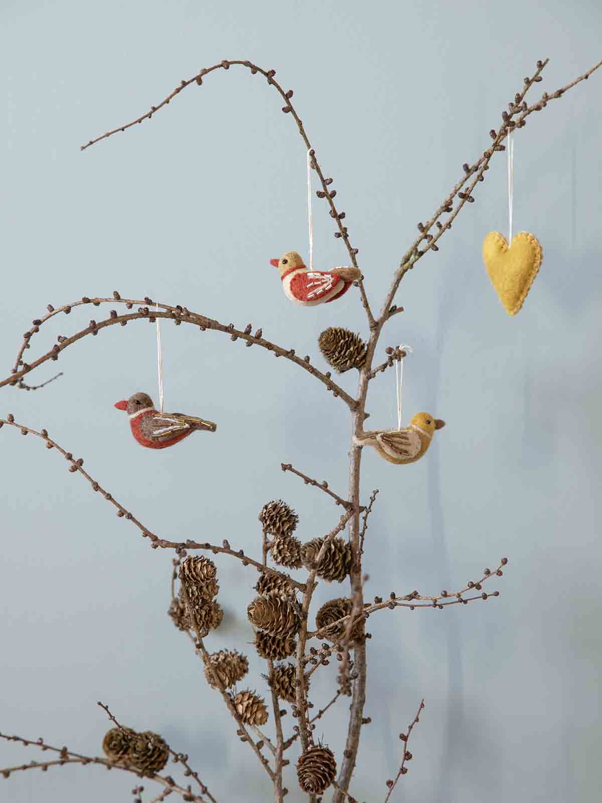 Filz Weihnachten Ornamente Gry und Sif Vögel