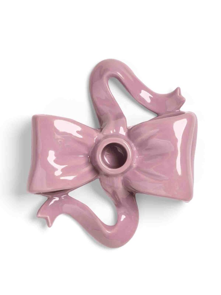 &kdelivery Bogen Kerzenständer aus Keramik in rosa