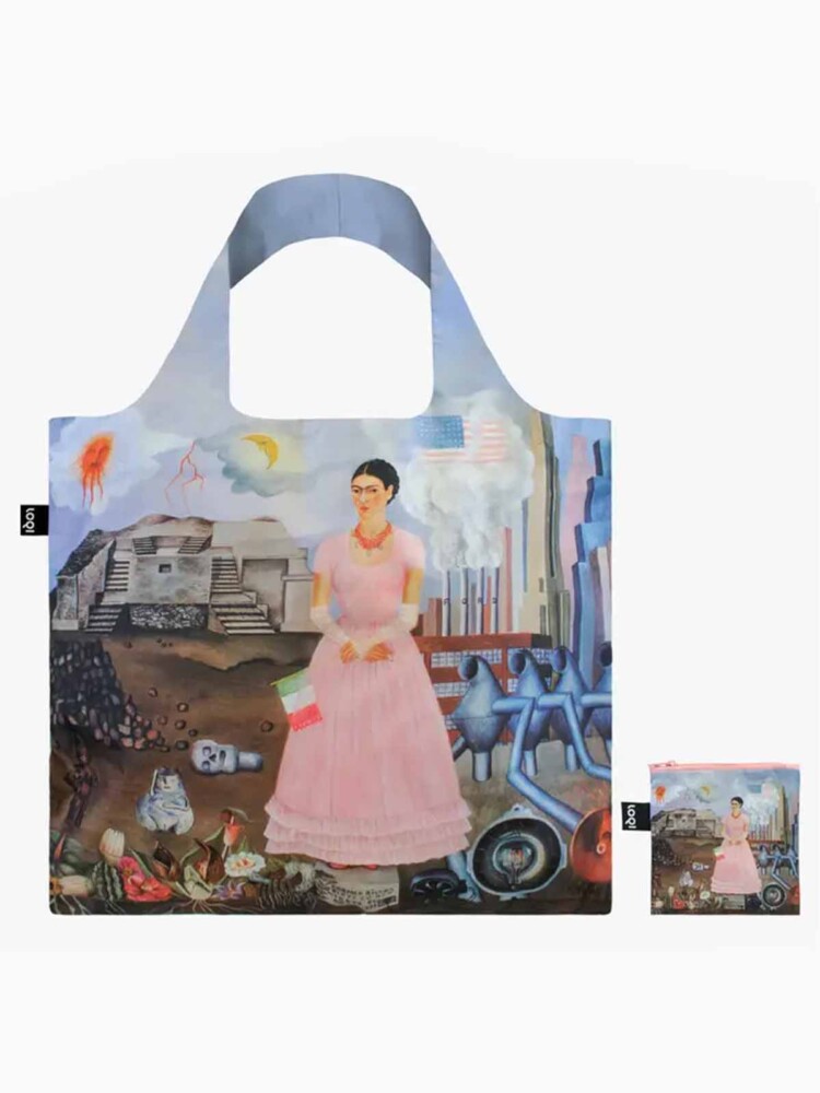 loqi Einkaufstasche - Maultierbeutel aus 100% recyceltem Kunststoff - Frida Kahlo Borderline