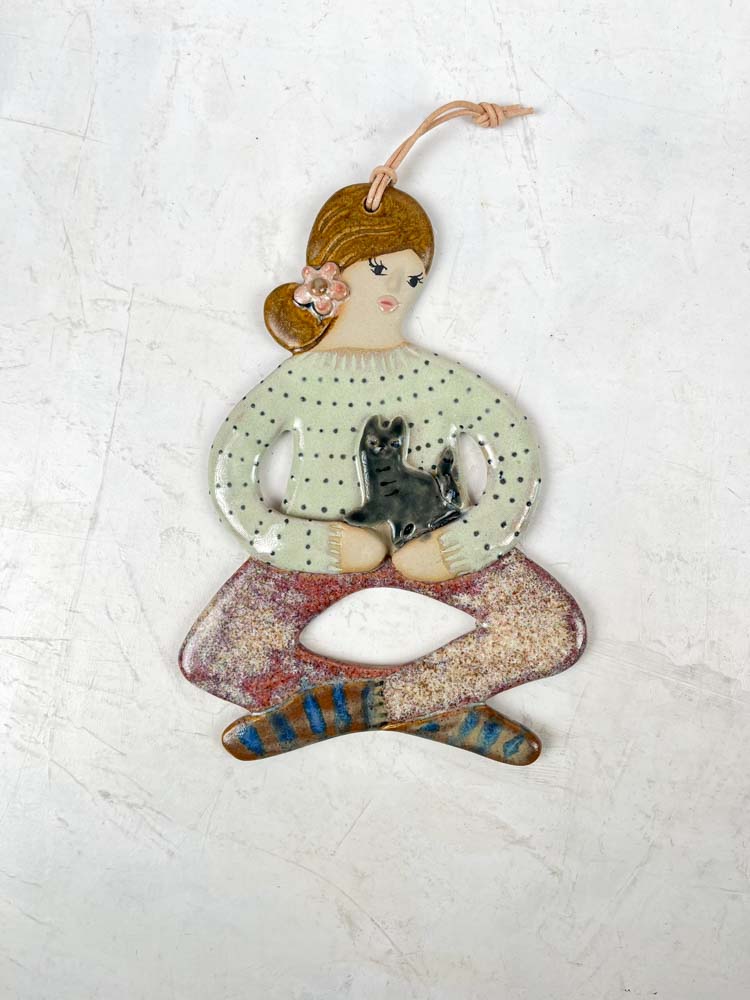 mia lindbirk Keramik Wandbehänge - Katze Dame
