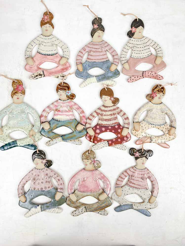 mia lindbirk Keramik Wanddekorationen Yoga Damen