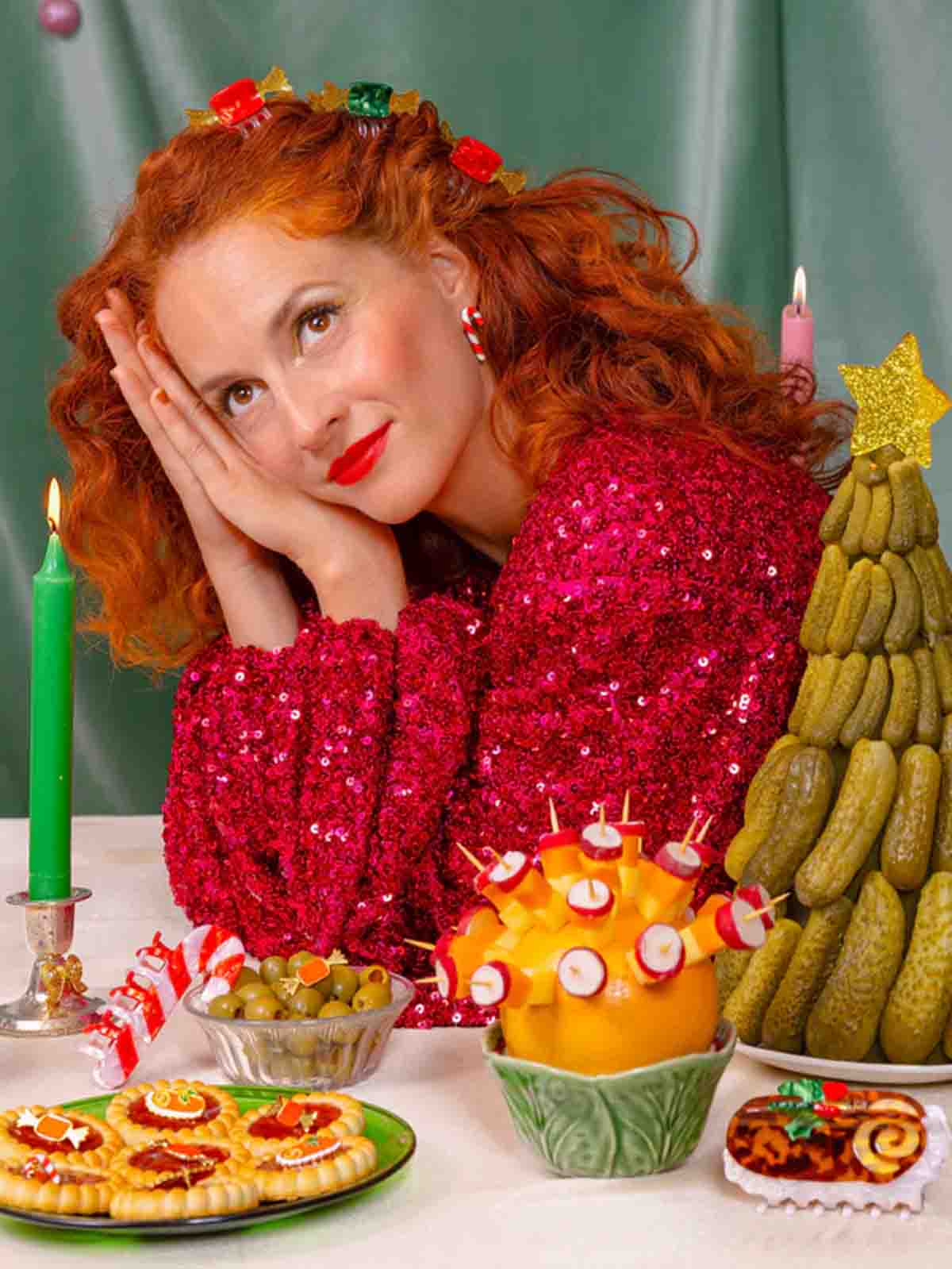 cou cou suzette Haarclips mit Weihnachtsbonbons