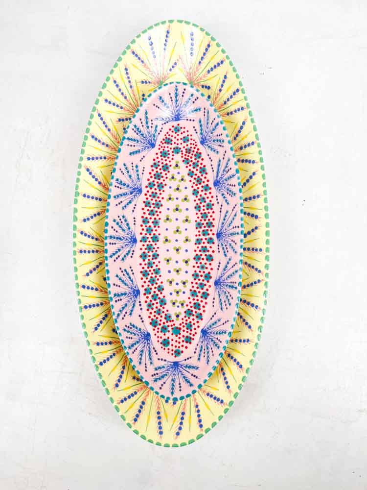 Keramikschale aus der Machaba-Serie des Töpfers in Pastellfarben mit Muster
