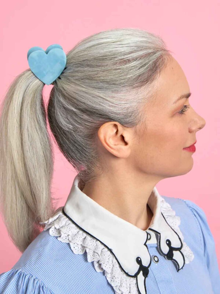 cou cou suzette - Haarclip Herz Perlmutt, rosa, rot und hellblau