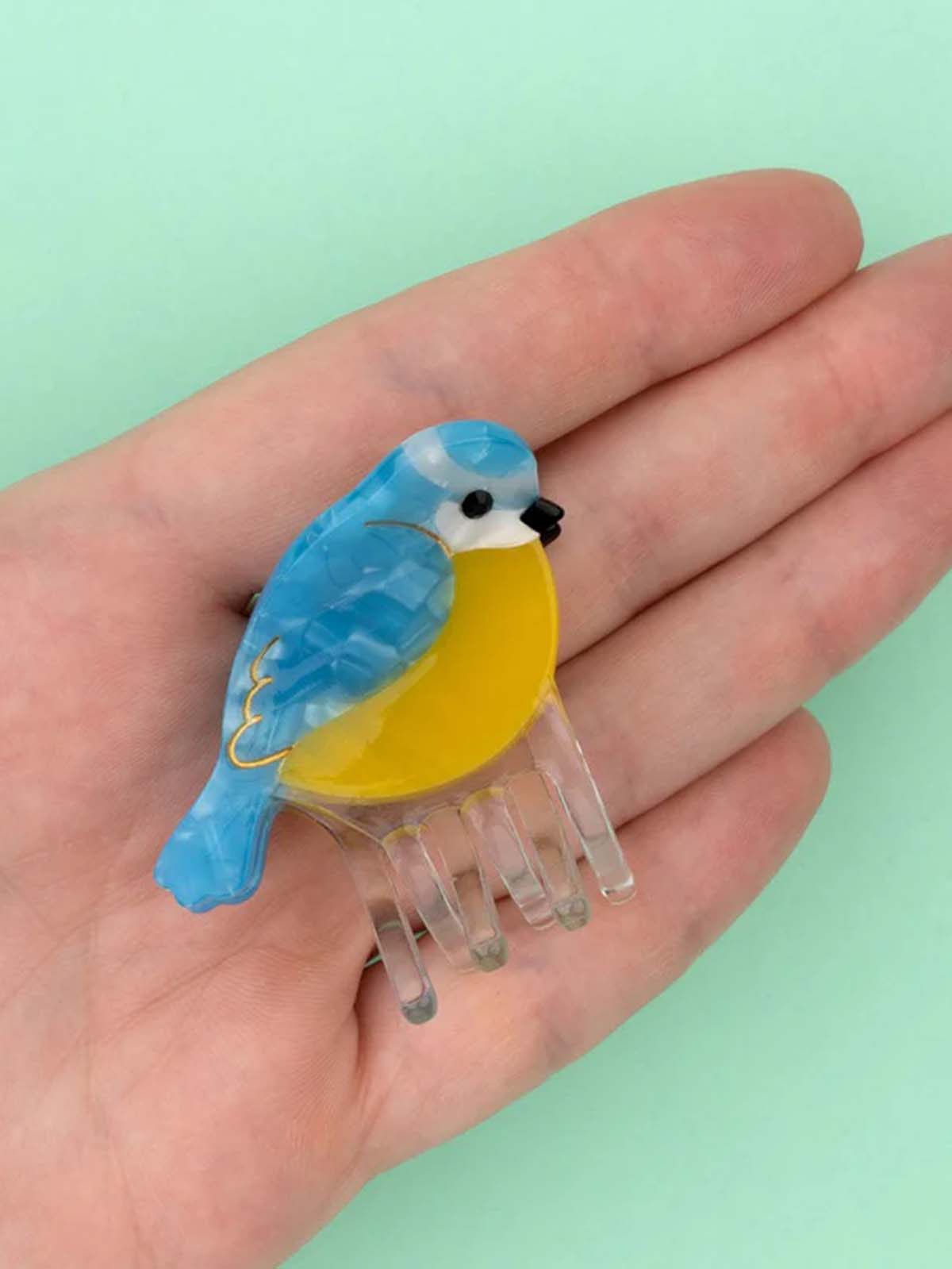 Mini-Haarclip mit blauen Titten