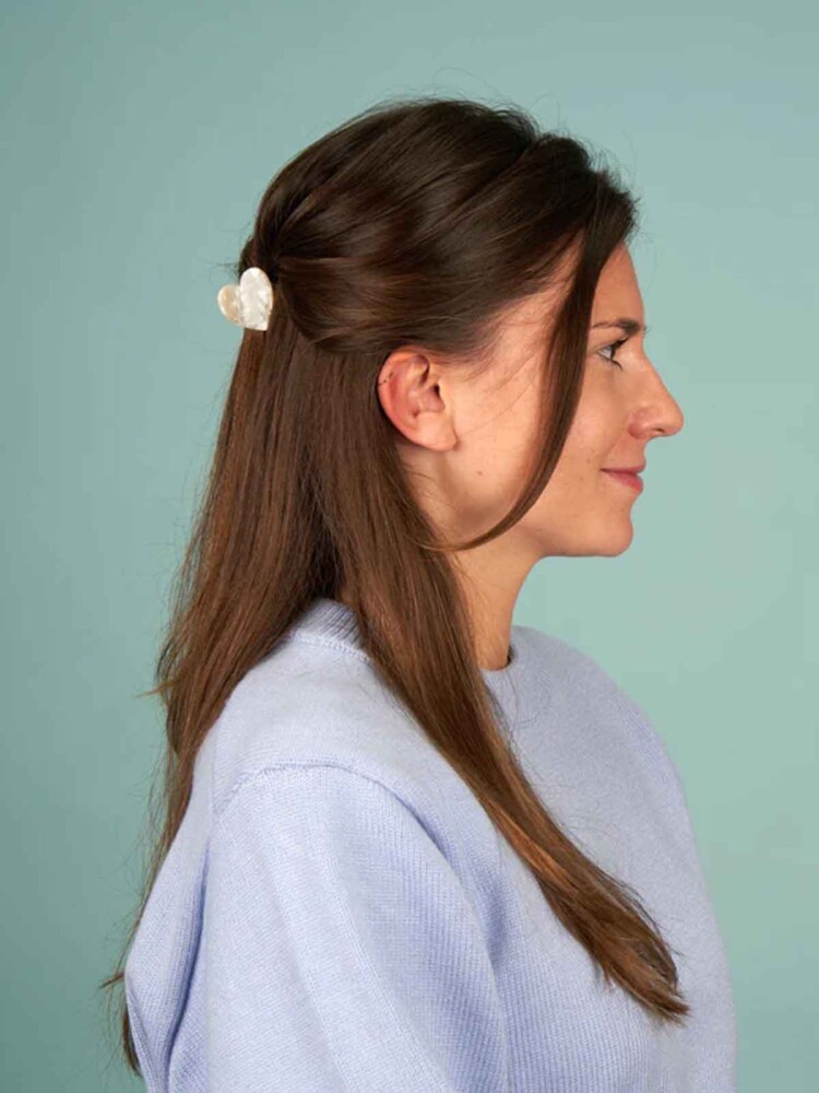 cou cu suzette mini haarclip herz perle mutterweb