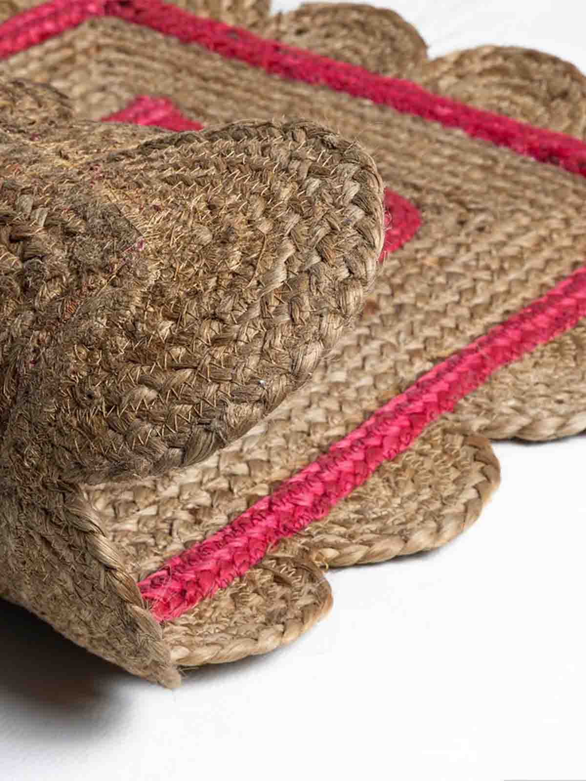 REMIX BY SOFIE Jute Fußmatte mit rosa