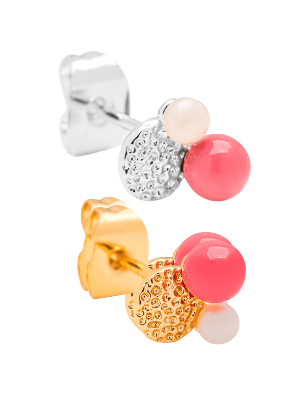 Lulu Copenhagen Ohrringe in Silber und Gold - Strauß mit Perlen