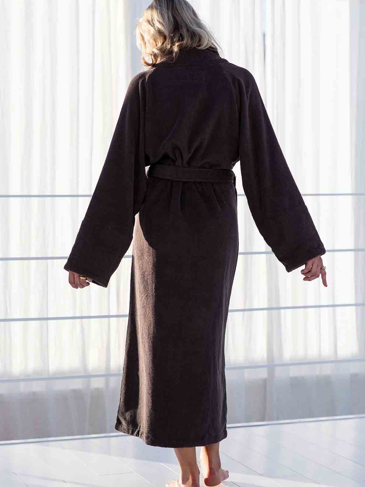 Bongusta Robe aus Bio-Baumwolle braun und Kaffee