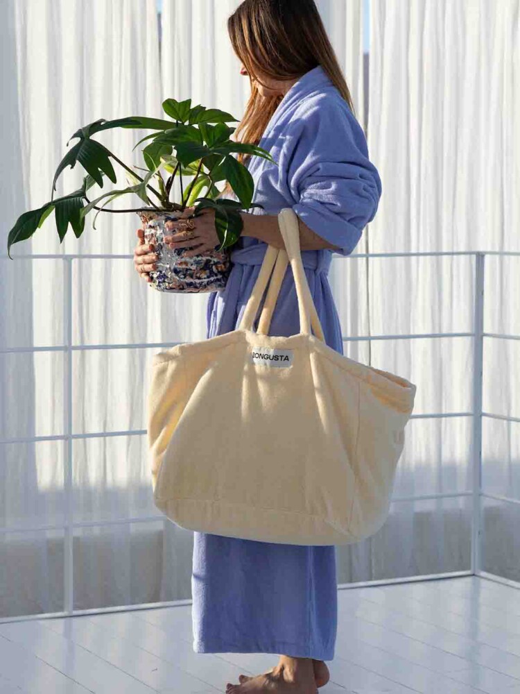 Bongusta Robe aus Bio-Baumwoll Lavendel