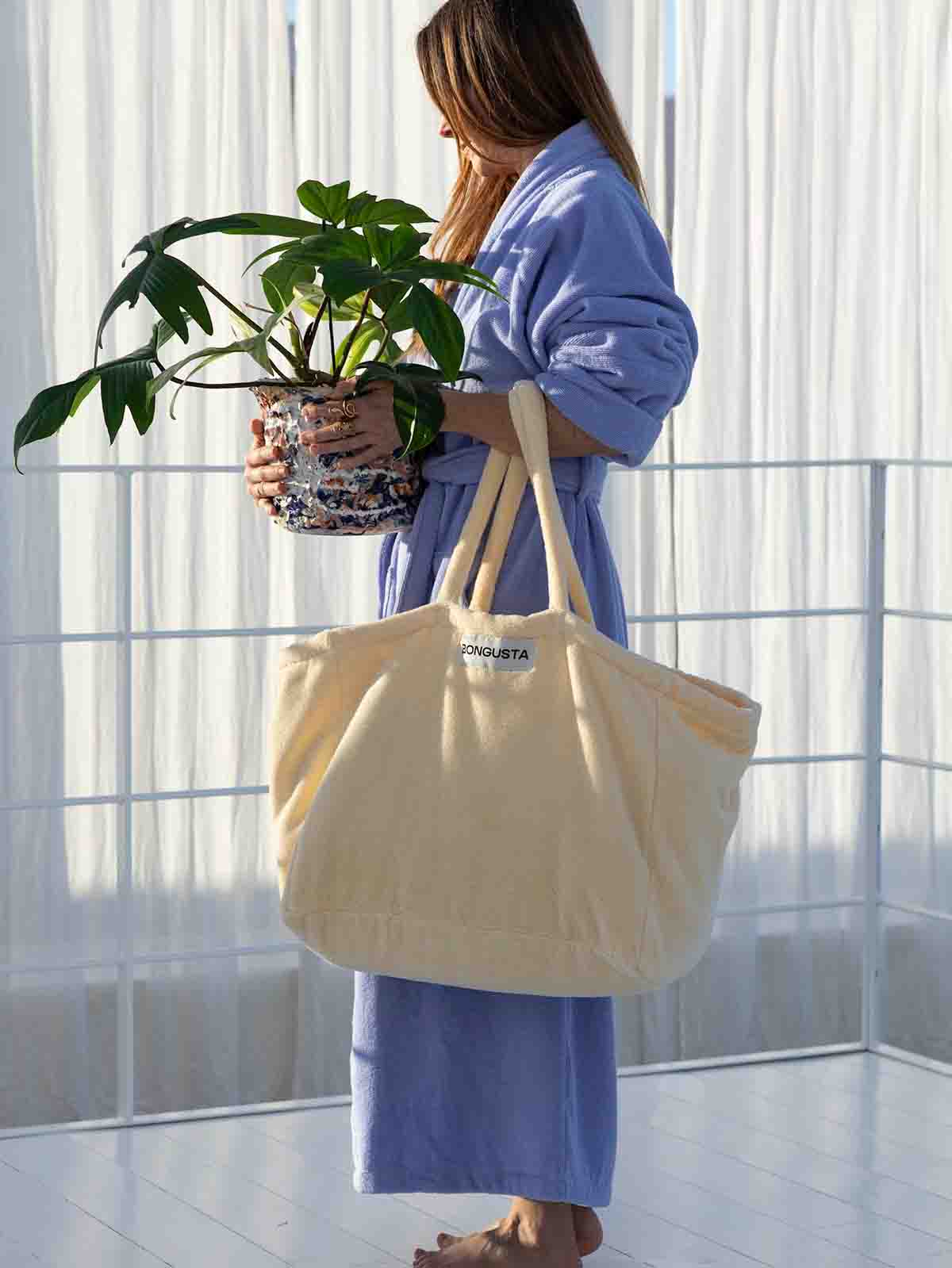 Bongusta Robe aus Bio-Baumwoll Lavendel