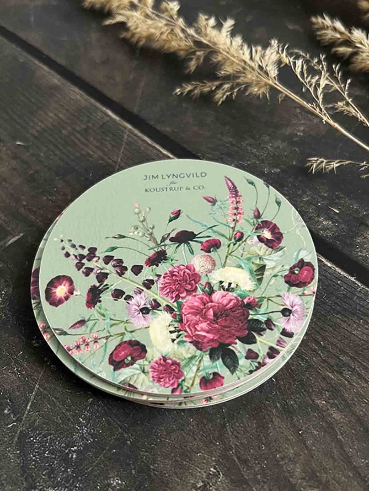 koustrup & co. - rosa Blumengarten Töpfe und Untersetzer für Glas