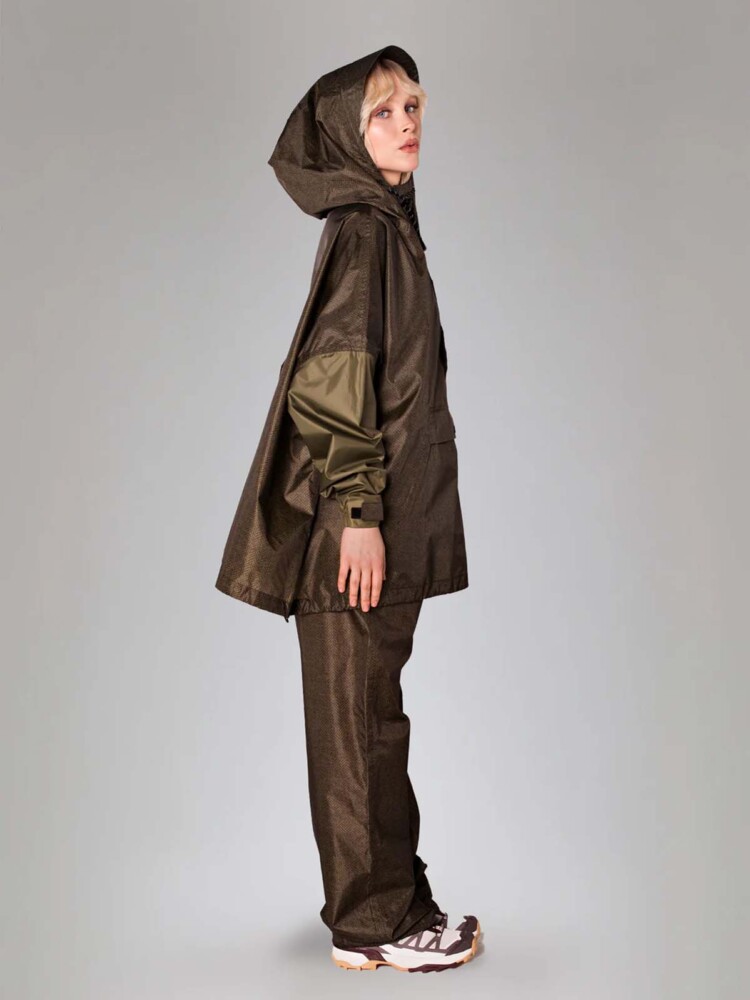 Regen Eis Regen Jacke Olive Green Herringbone