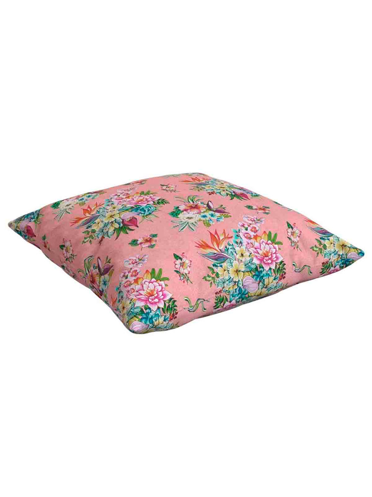 Remix von Sofie - Outdoor Kissen in rosa mit einem großen Blumenmuster _web