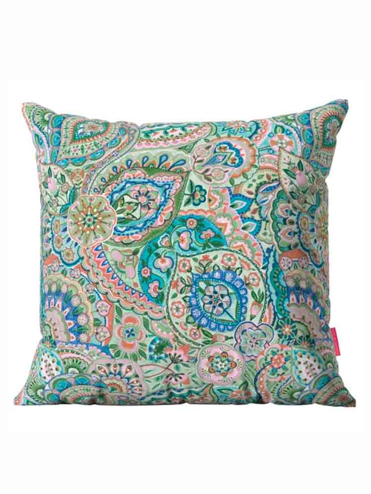 Remix von Sofie - Outdoor Kissen in rosa mit einem großen Blumenmuster _web