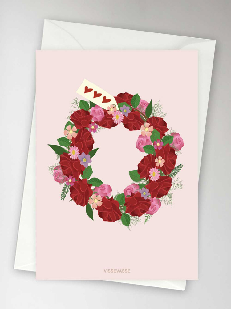 Gelegenheitskarte mit Blumen Girlande