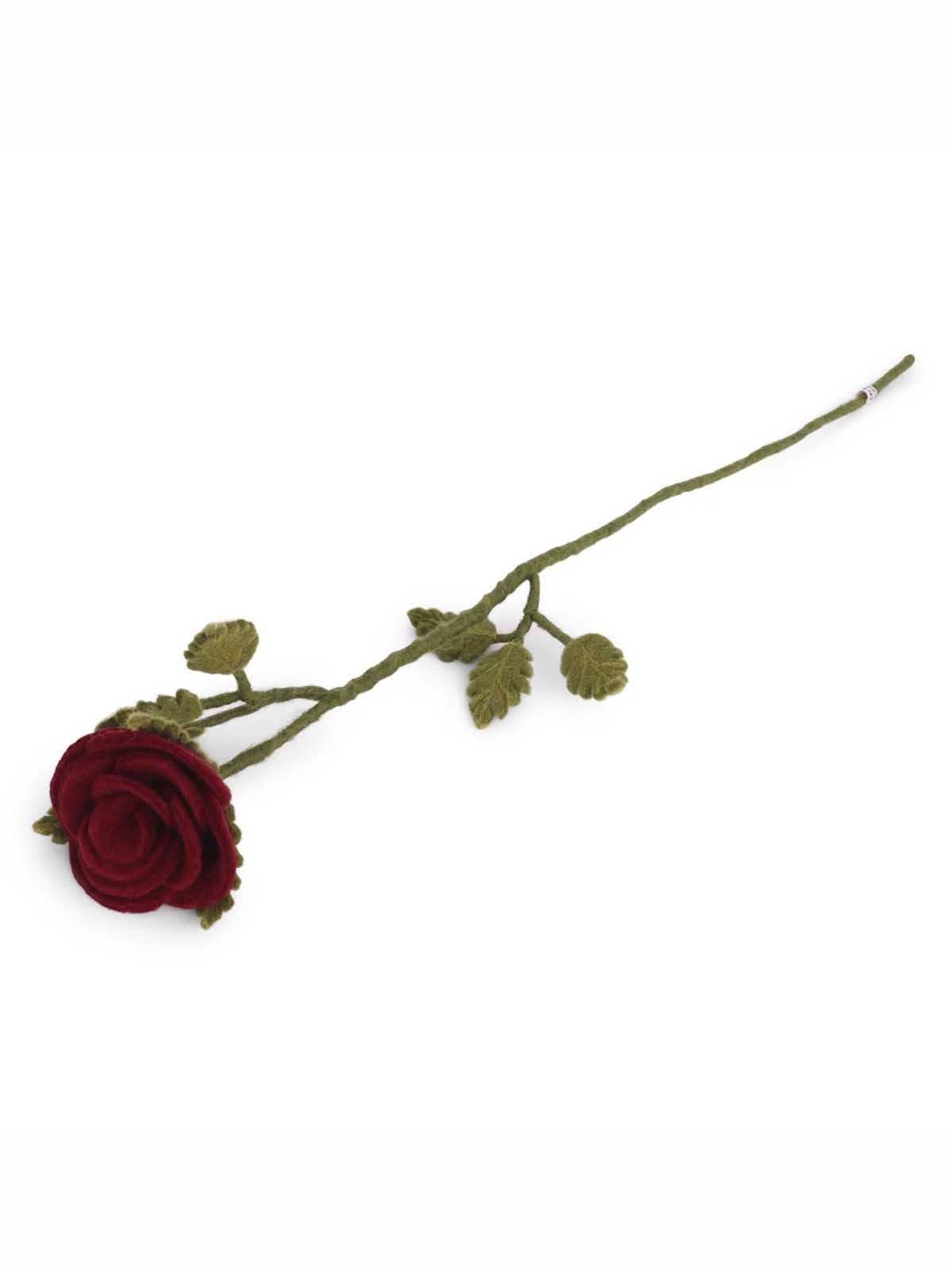 Creme und Sif Filzblüten - rote Rose - Studenten Rose
