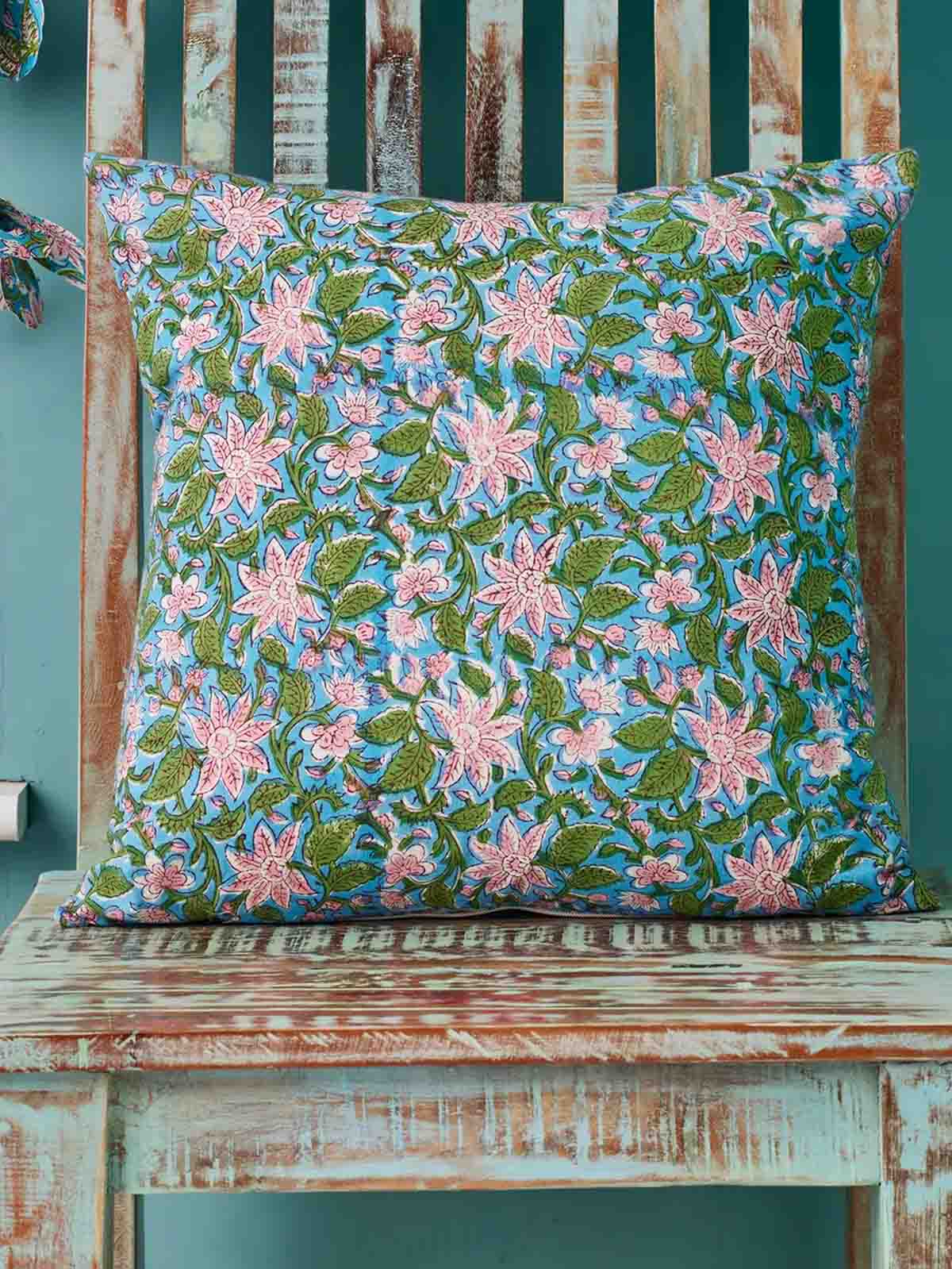 Kissenblock-Print in Baumwolle