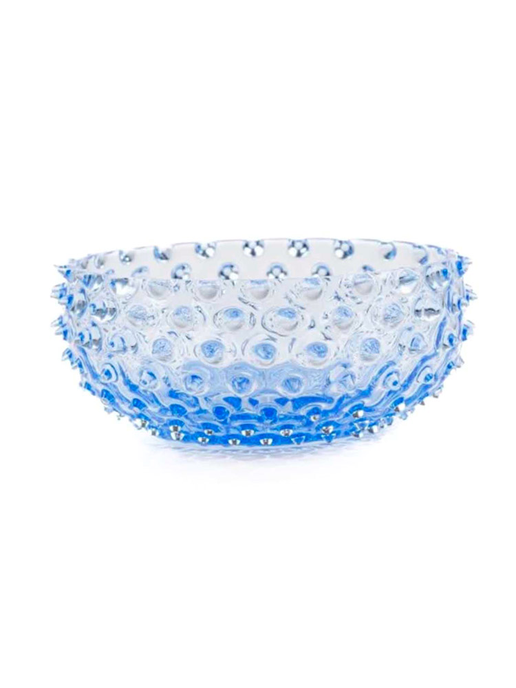 Schale aus Igelglas 17 cm - Baby blau