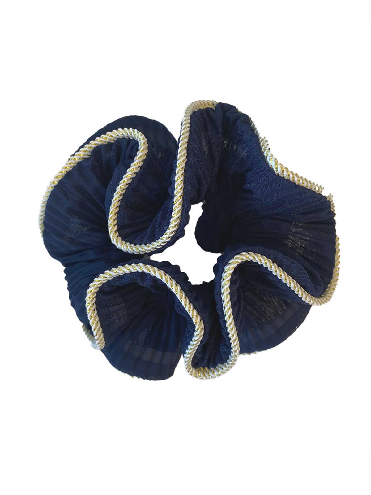 Scrunchie - 'Lilje' Navy blau